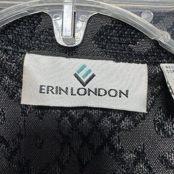 VTG Erin London Jacket Blazer M Black Baroque Brocade Tapestry Damask Velvet - Picture 3 of 6